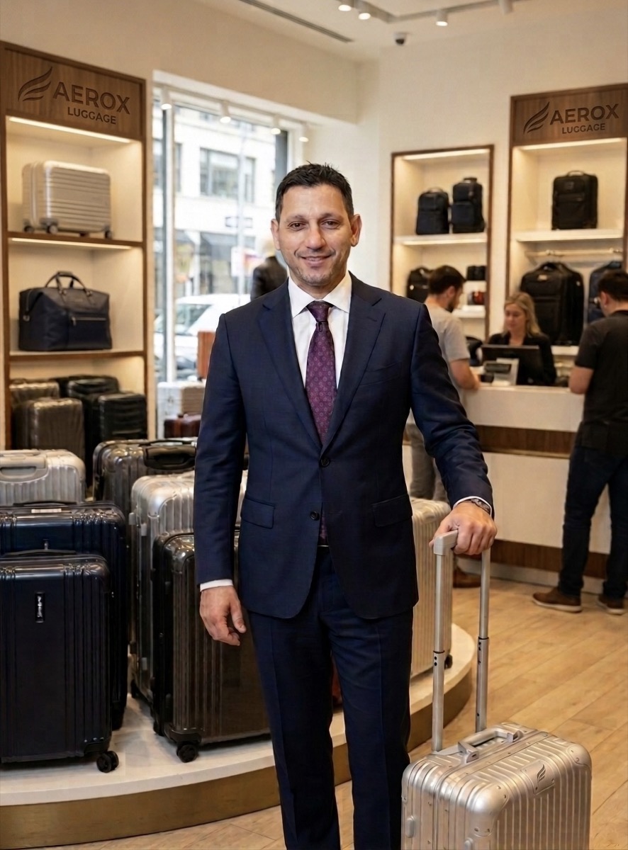 The AEROX boutique floor — the founder among the case display